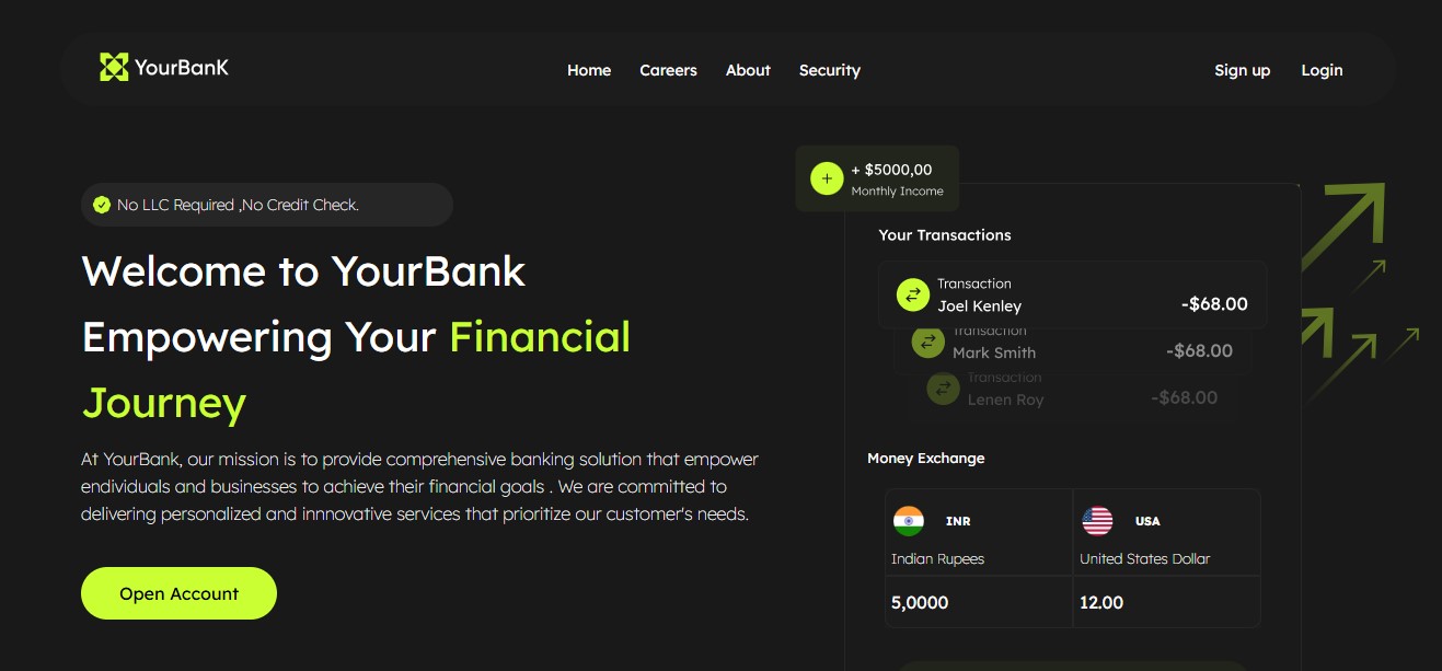 Preview of the portfolio website