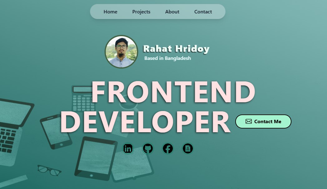 Preview of the portfolio website