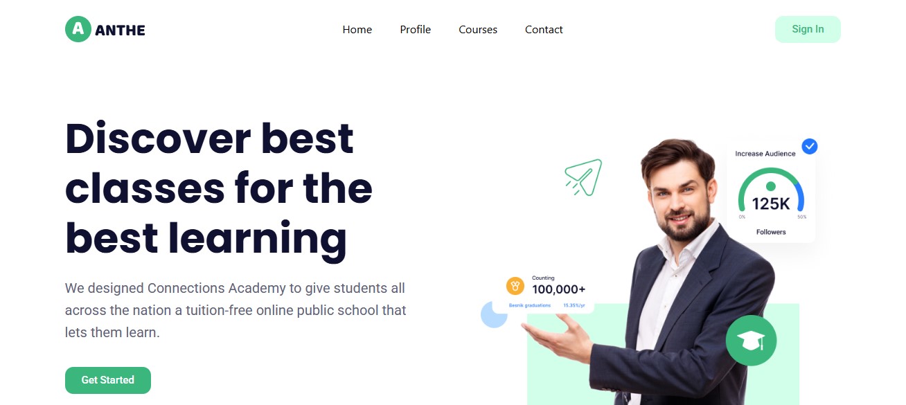 Preview of the portfolio website